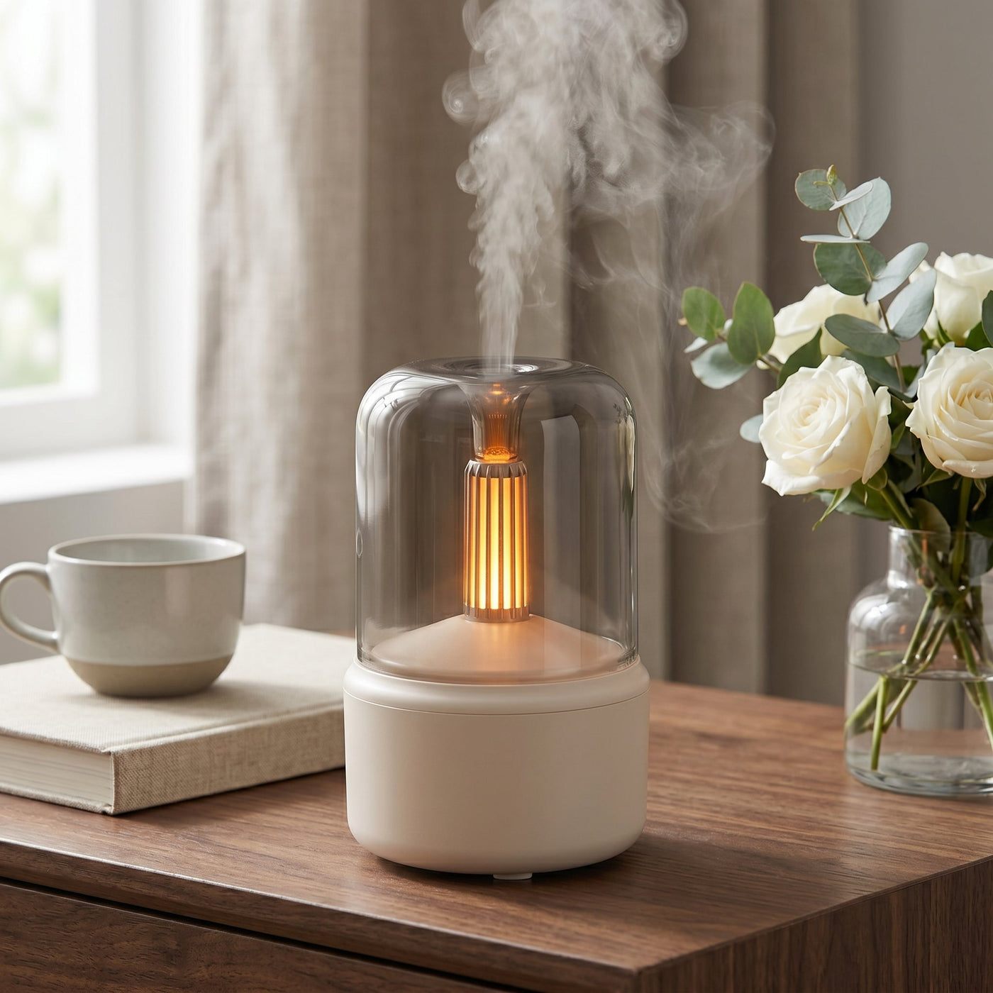 Modern Glass Dome Flame Effect Air Humidifier - Image 4