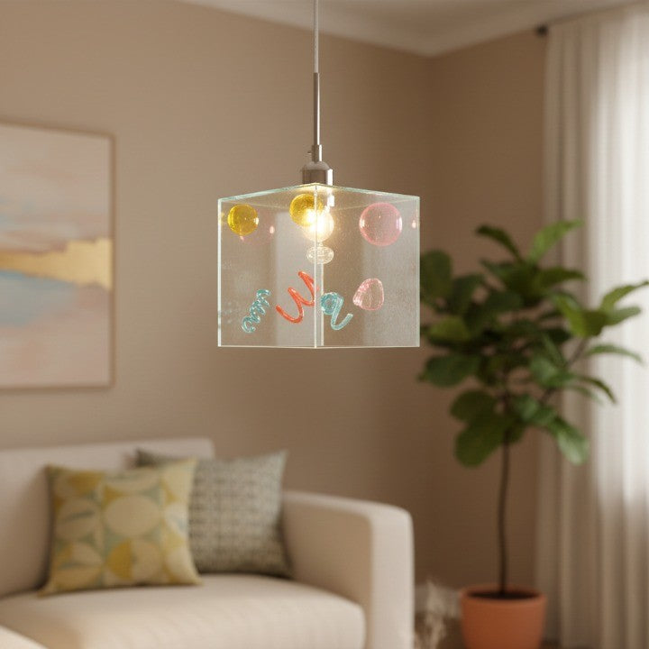 Confetti Cube Minimal Pendant Lamp - Image 1