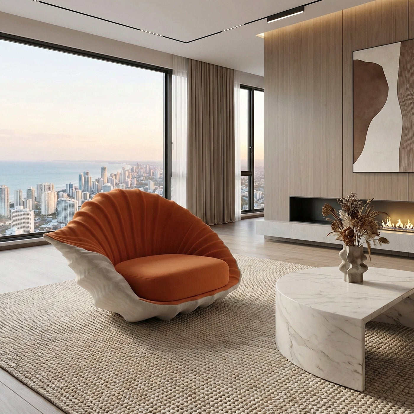 Seashell Accent Artistic Lounge Chair - Image 0