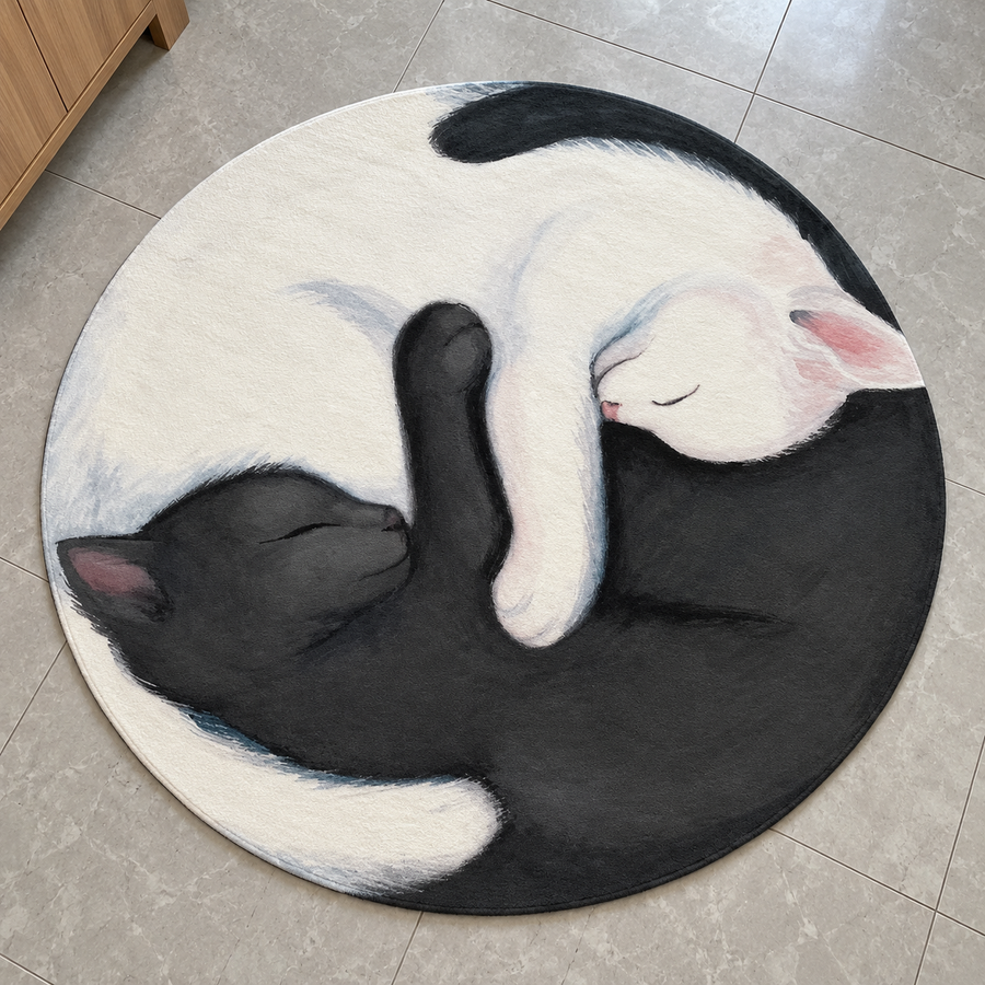 Tappeto Gatti Yin Yang