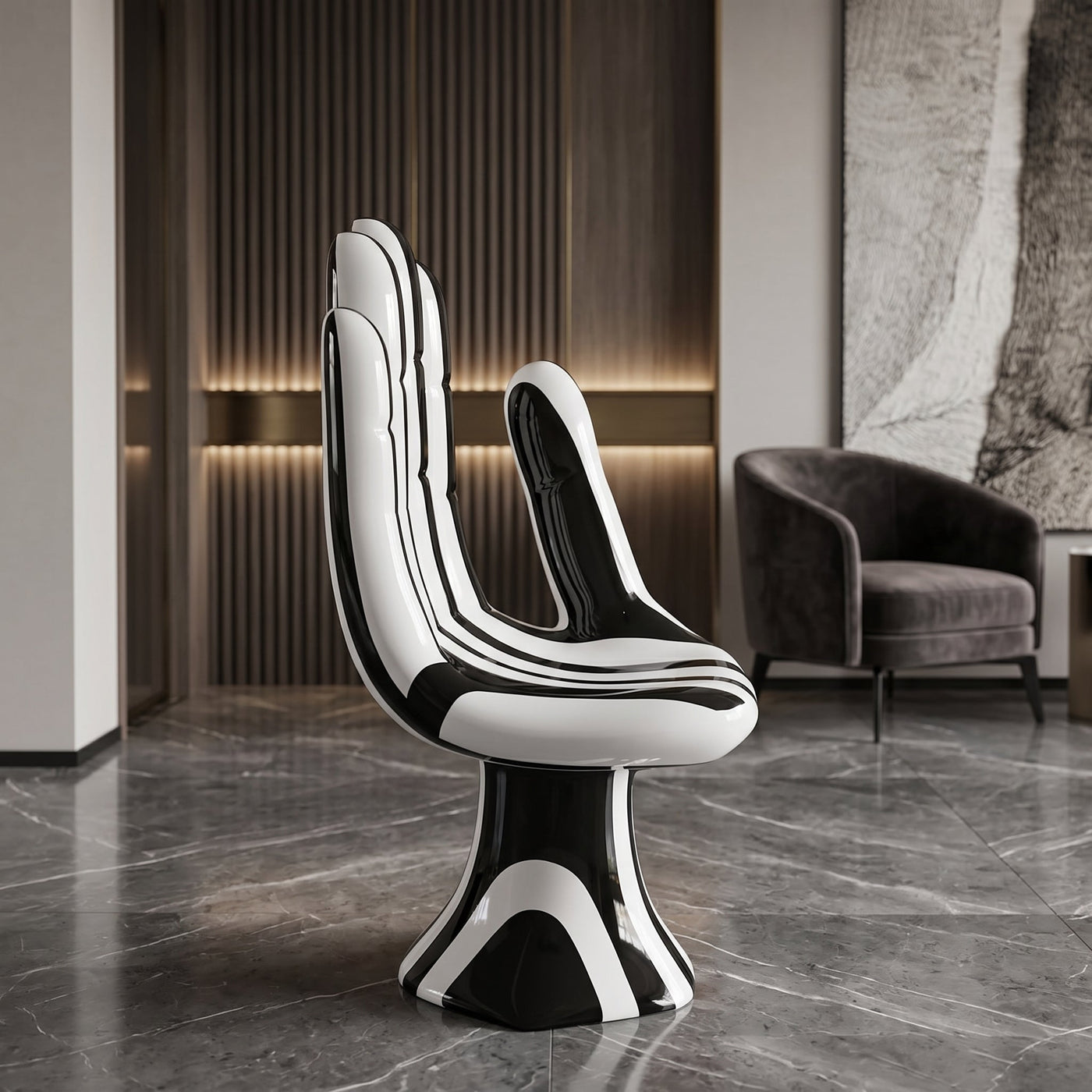Artistic Hand-Shaped Lounge Chair - Image 3