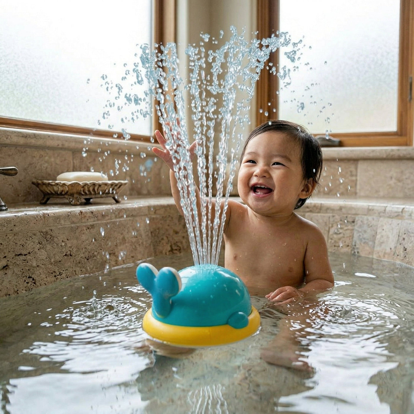 Splash Whale Auto-Spray Baby Bath Water Toy - Image 1