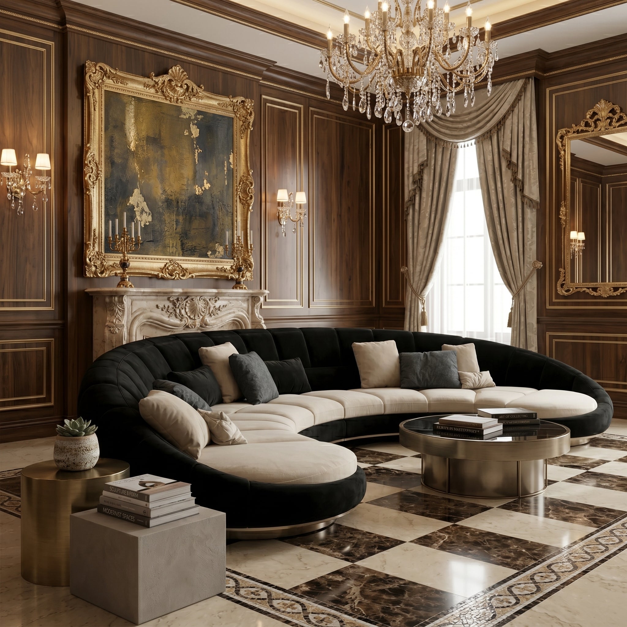 Curved Crescent Modular Elegant Sectional Sofa - Image 2