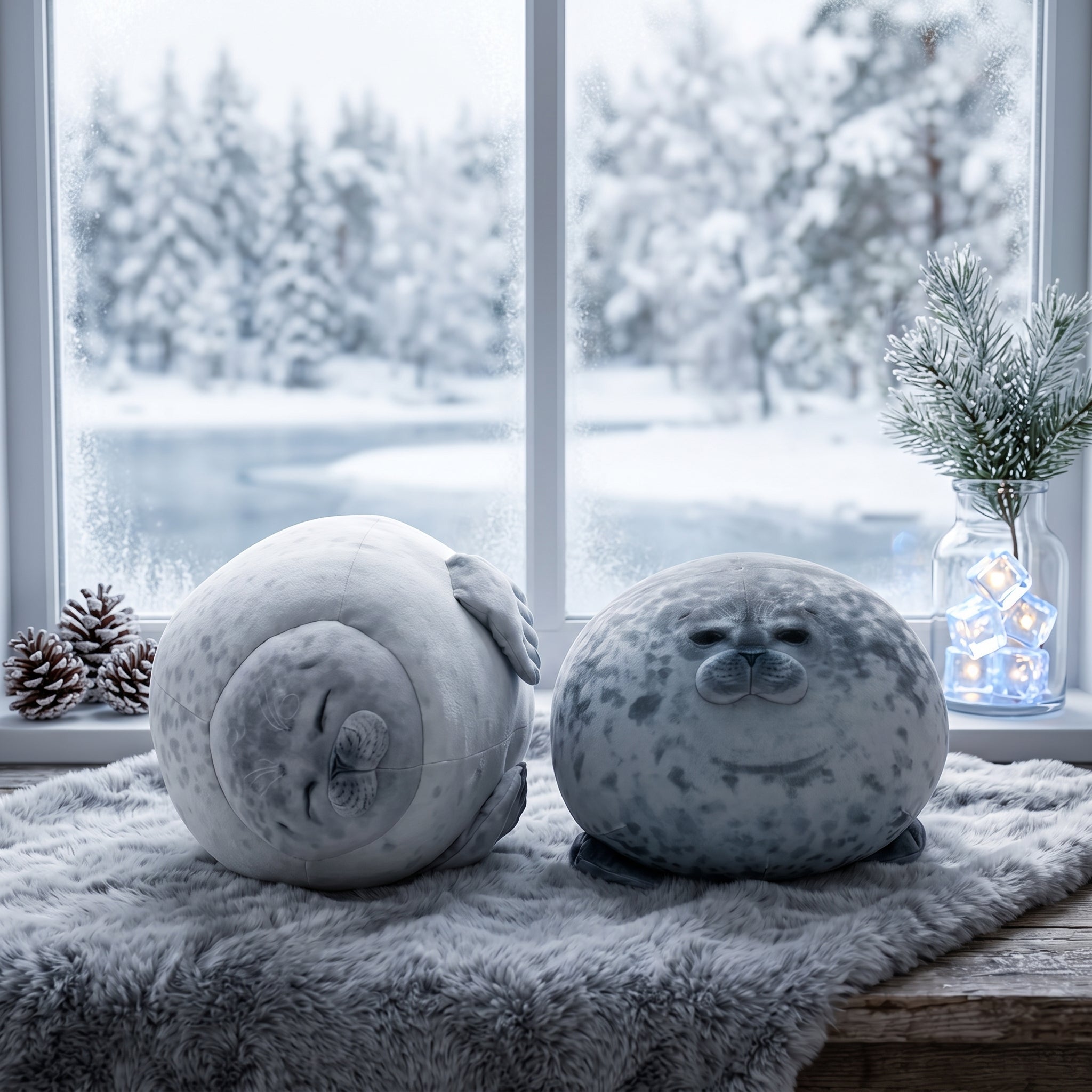 Chubby Seal Round Plush Pillow · Mavigadget