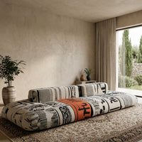 Art Sketch Kanji Bold Typography Modular Cloud Sofa - Image 2
