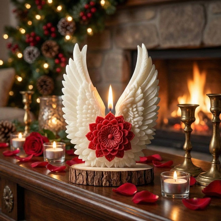 Angel Wing Flower Candle Holder - Image 2