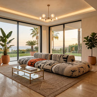 Art Sketch Kanji Bold Typography Modular Cloud Sofa - Image 3