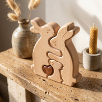 Bunny Family Wooden Puzzle Home Decor - Image 3