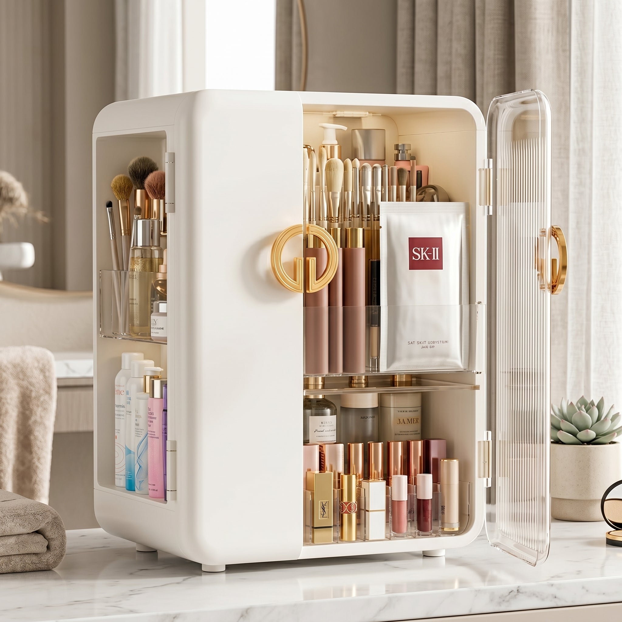 Home Beauty Transparent Vanity Makeup Storage Box - Image 3