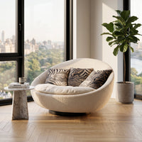 Ovetto Round Egg-Shaped Swivel Lounge Sofa Chair - Image 3