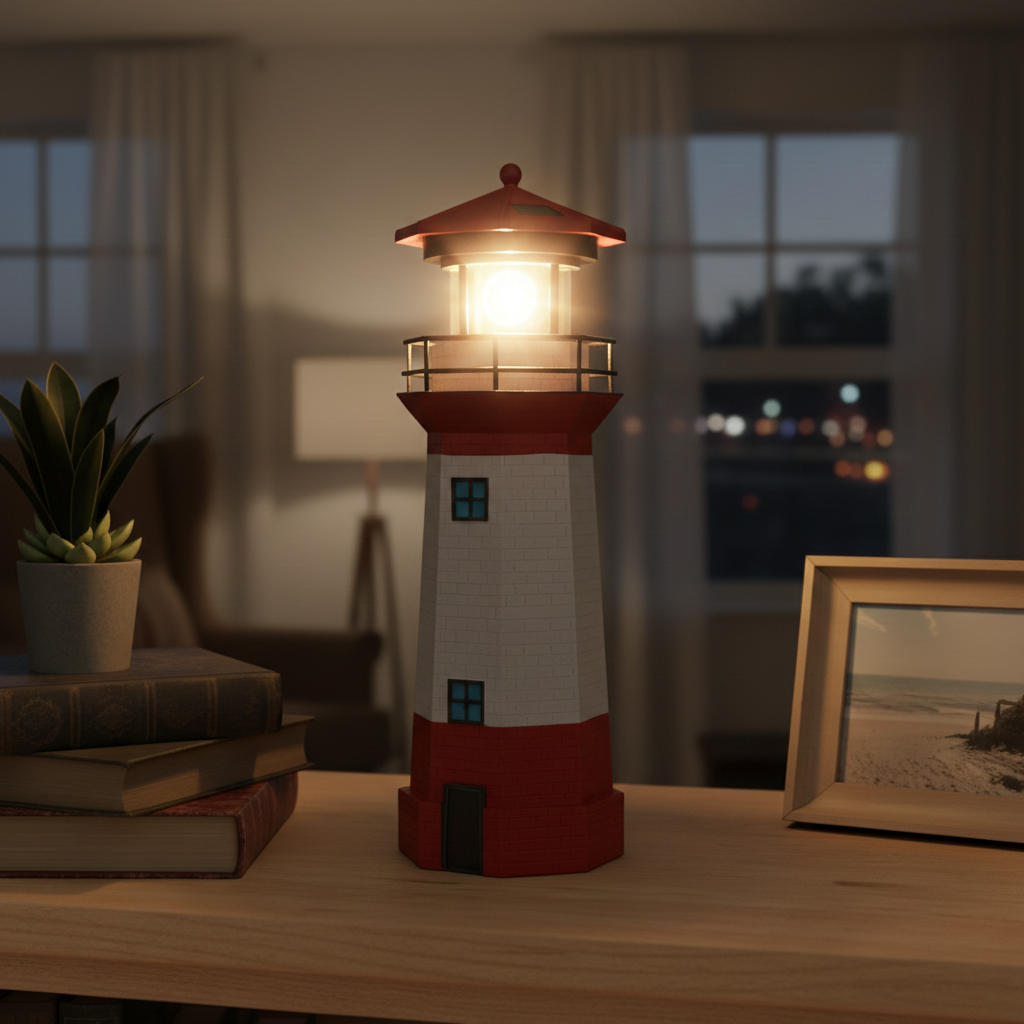 LED Lighthouse Solar Outdoor Landscape Lamp - Image 0