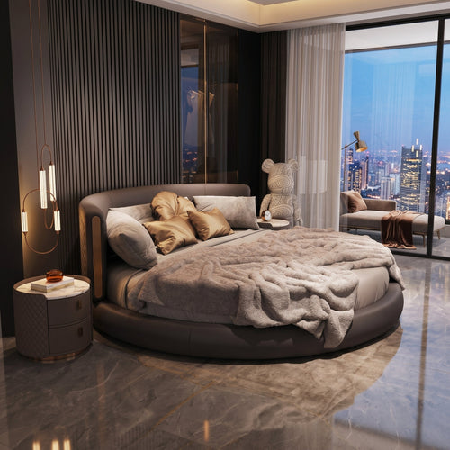 Florentine Italian Leather Minimalist Luxury Bed - Image 3