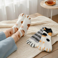Plush Winter Cute Cat Paws Sock - Image 2