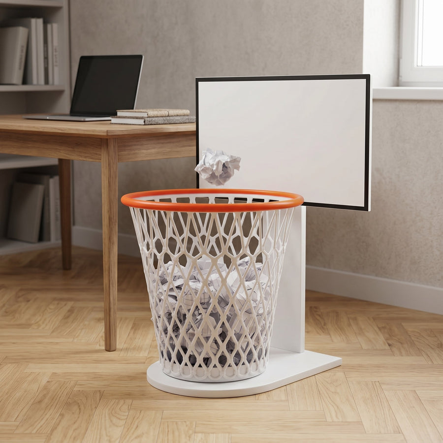 Basketball Hoop Paper Toss Trash Can - Image 1