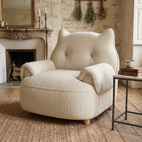 Cat Ear Minimalist Oversized Lounge Armchair - Image 1