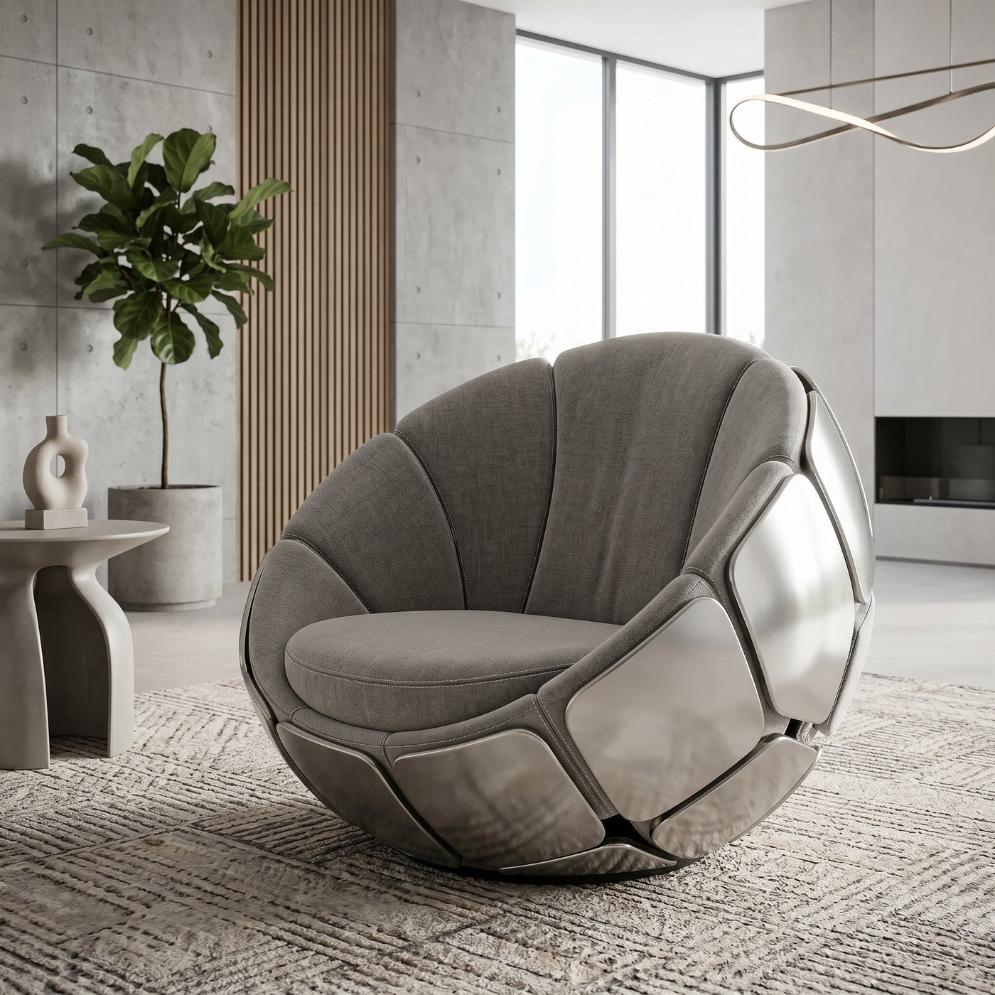 Bloom Cocoon Plush Accent Lounge Chair - Image 3