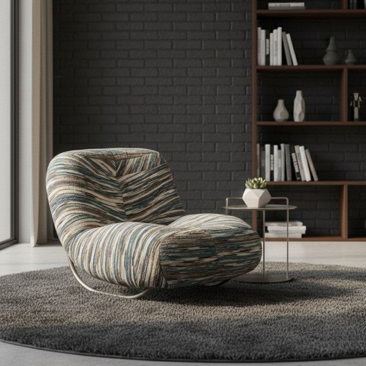 Italian Lounge Modern Curved Rocking Chair - Image 1