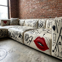Street Art Graffiti Printed Sectional Sofa - Image 2
