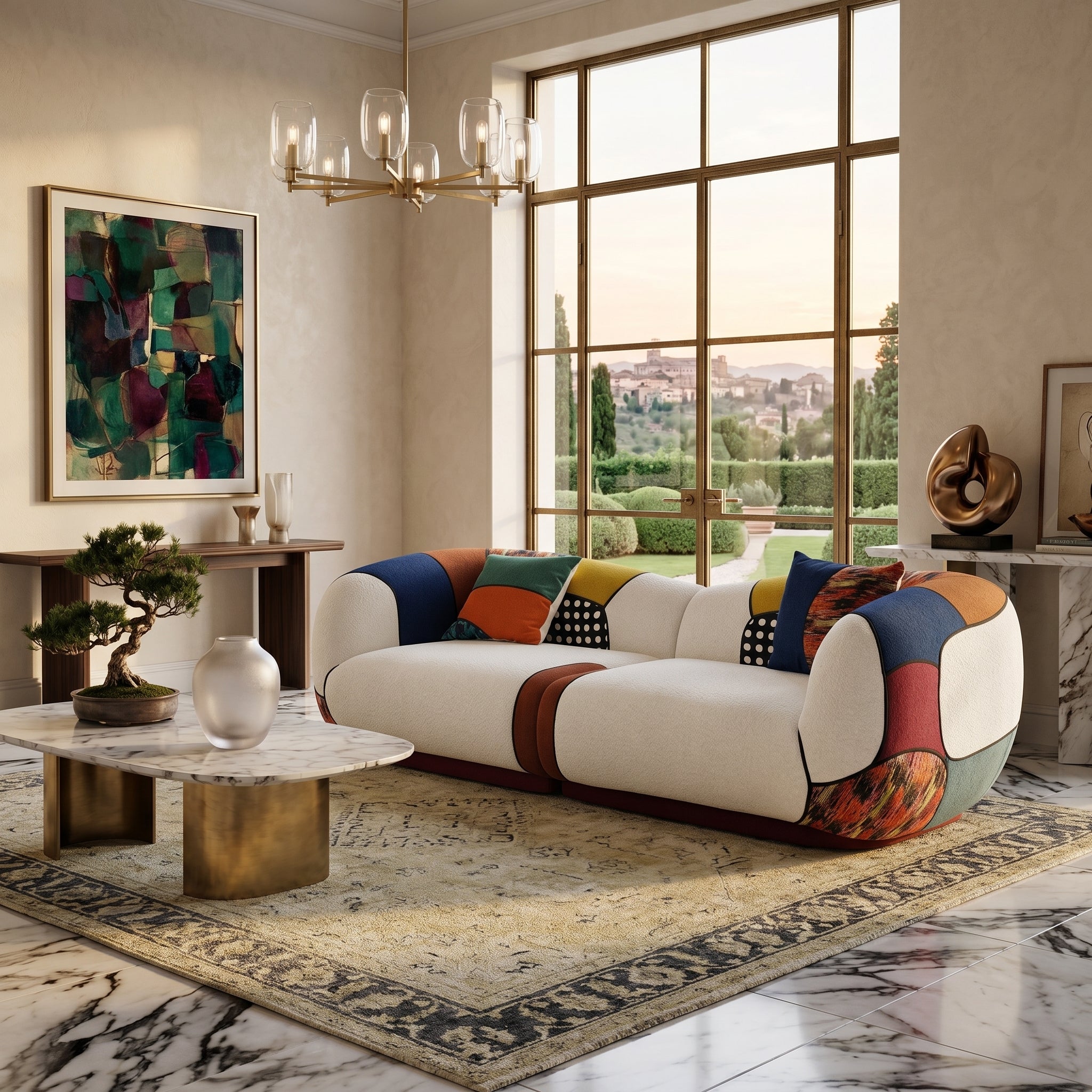 Matissero Bold Patchwork Colorblock Lounge Sofa - Image 2