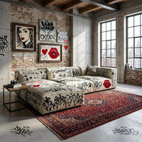 Street Art Graffiti Printed Sectional Sofa - Image 0