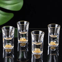 Sparkling Golden Handcrafted Drink Glassses Set - Image 5