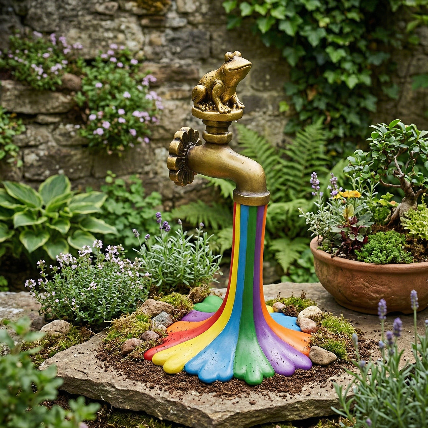Rainbow Waterfall Faucet Garden Statue - Image 2