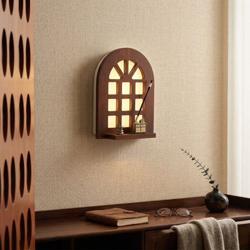 Warm Glow Arch Window Shelf Lamp - Image 0