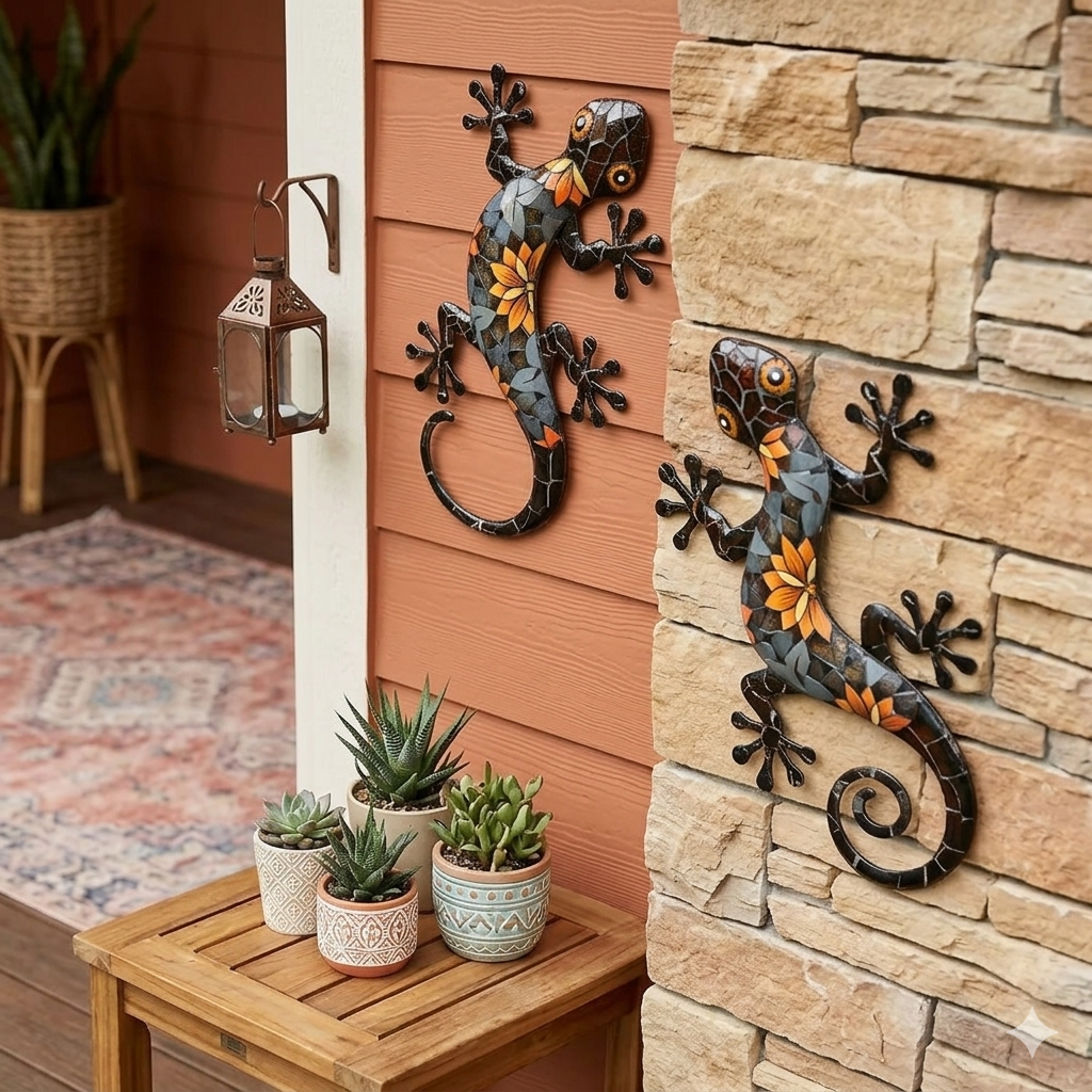 Artistic Mosaic Gecko Wall Decor - Image 3