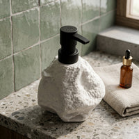 Sculptural Stone-Textured Ceramic Soap Dispenser - Image 1
