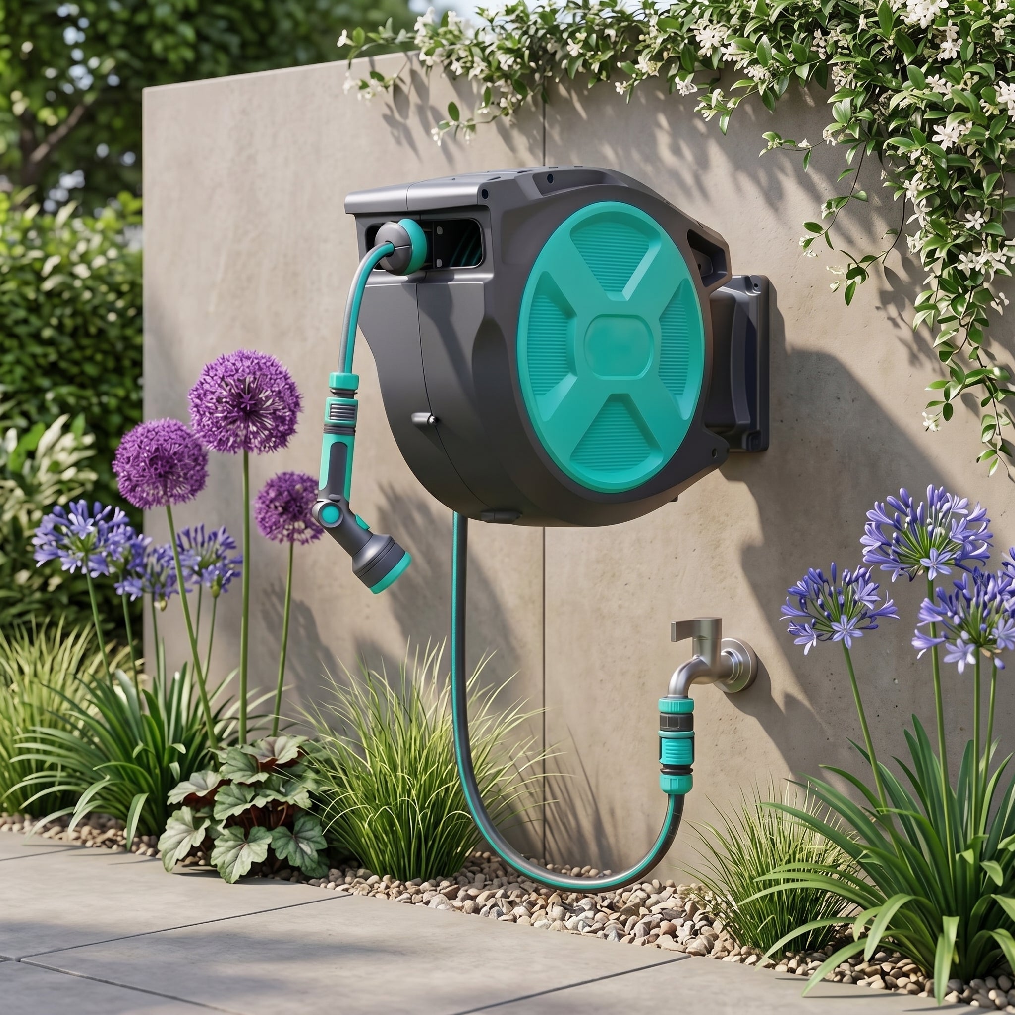 Yardpilot Auto-Retractable Wall-Mounted Garden Hose Reel - Image 1