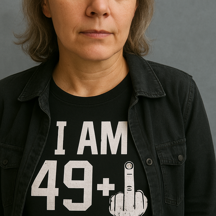 49 Plus Middle Finger Sarcastic T-Shirt - Image 2