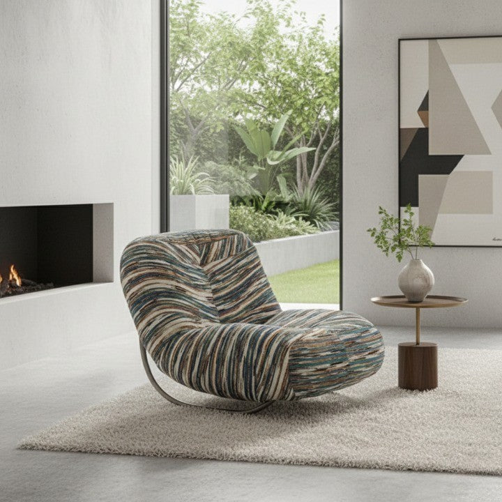 Italian Lounge Modern Curved Rocking Chair - Image 3