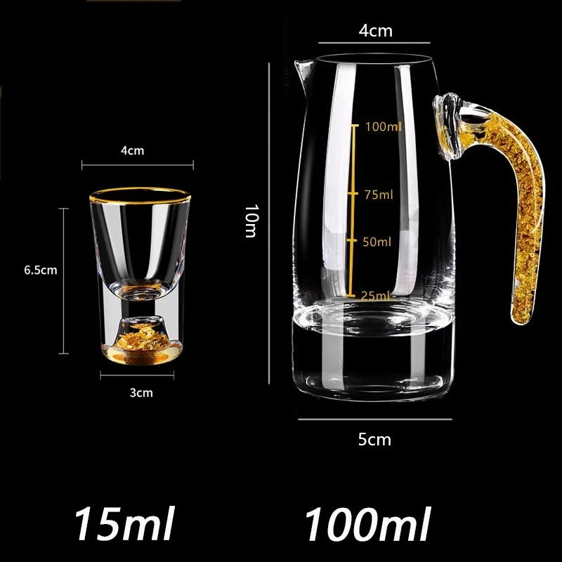 Sparkling Golden Handcrafted Drink Glassses Set - Image 1