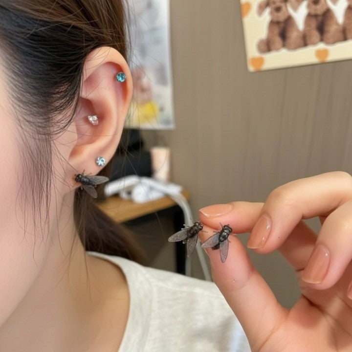 Realistic Fly Abstract Earrings - Image 5