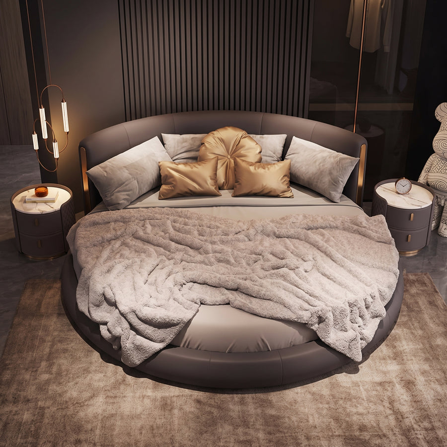 Florentine Italian Leather Minimalist Luxury Bed