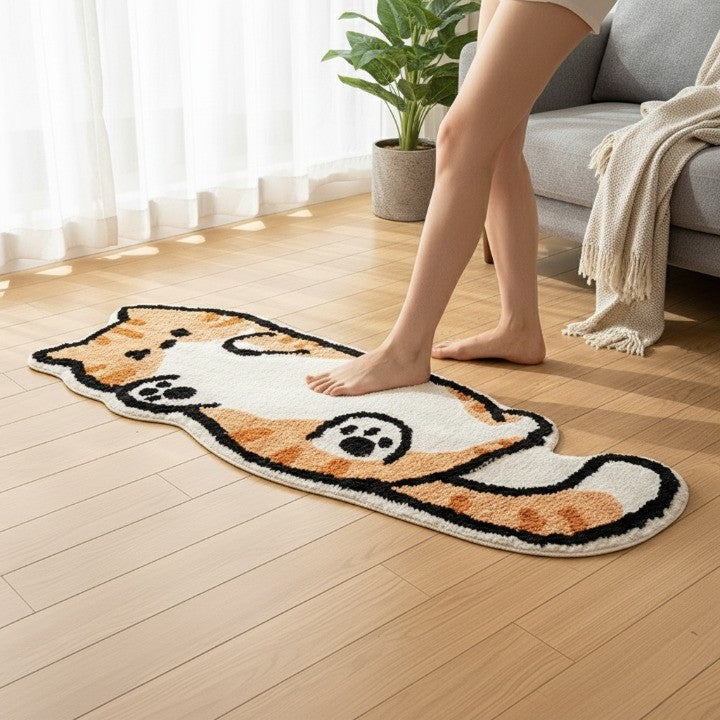 Playful Cat Area Irregular Rug - Image 1