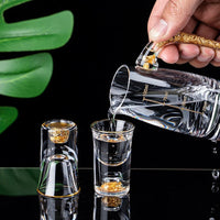 Sparkling Golden Handcrafted Drink Glassses Set - Image 2