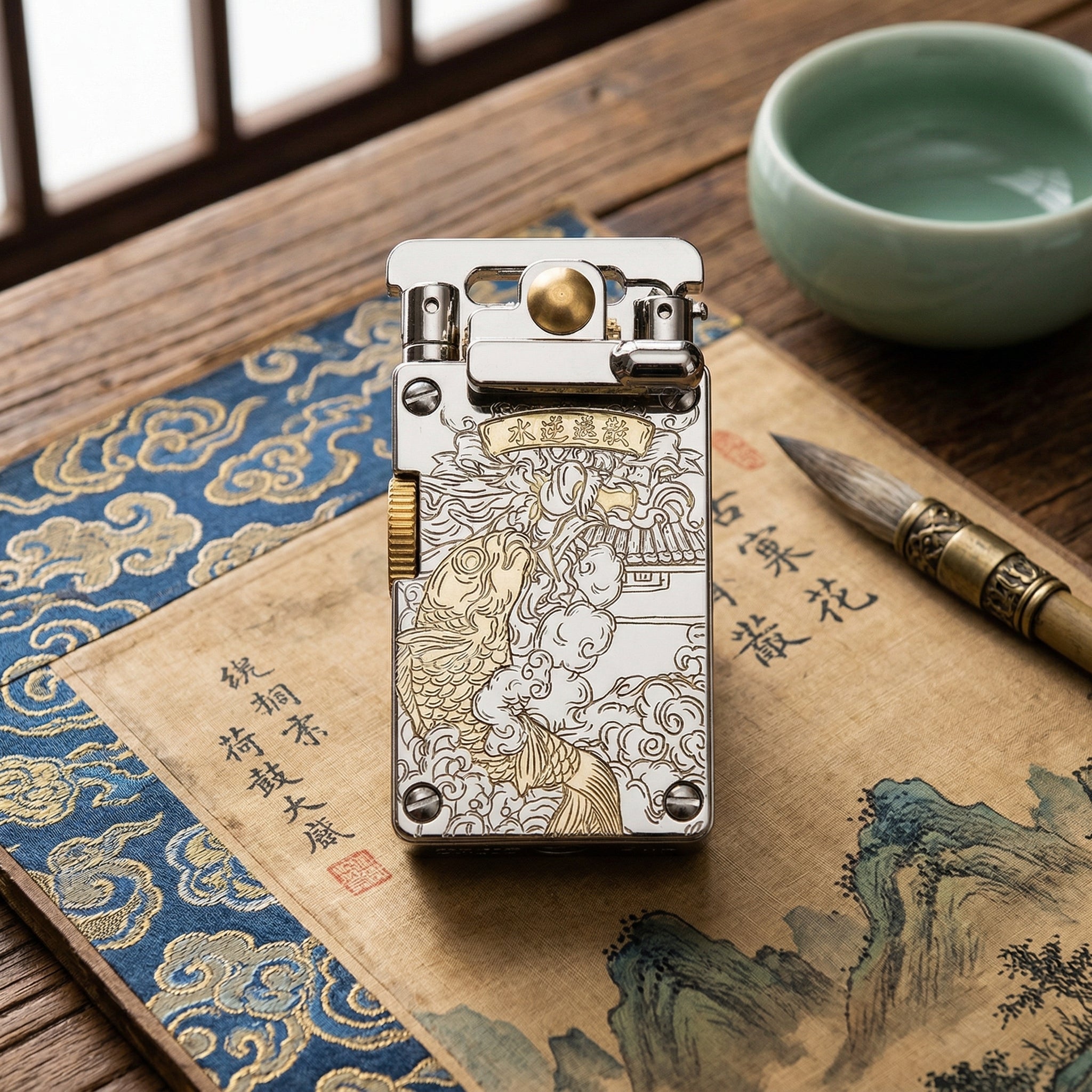Ottonara Hand-Engraved Vintage Brass Windproof Lighter - Image 4