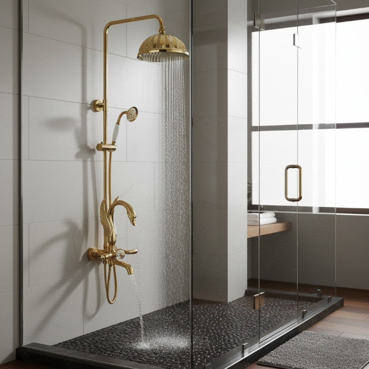 Gold Swan Design Rainfall Shower System - Image 0