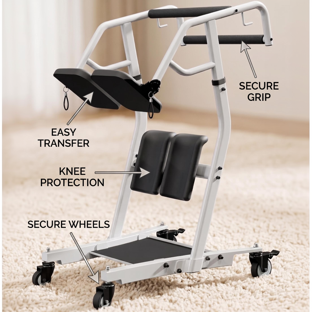 Ergonomic Patient Lift Assist Transfer Wheelchair - Image 7