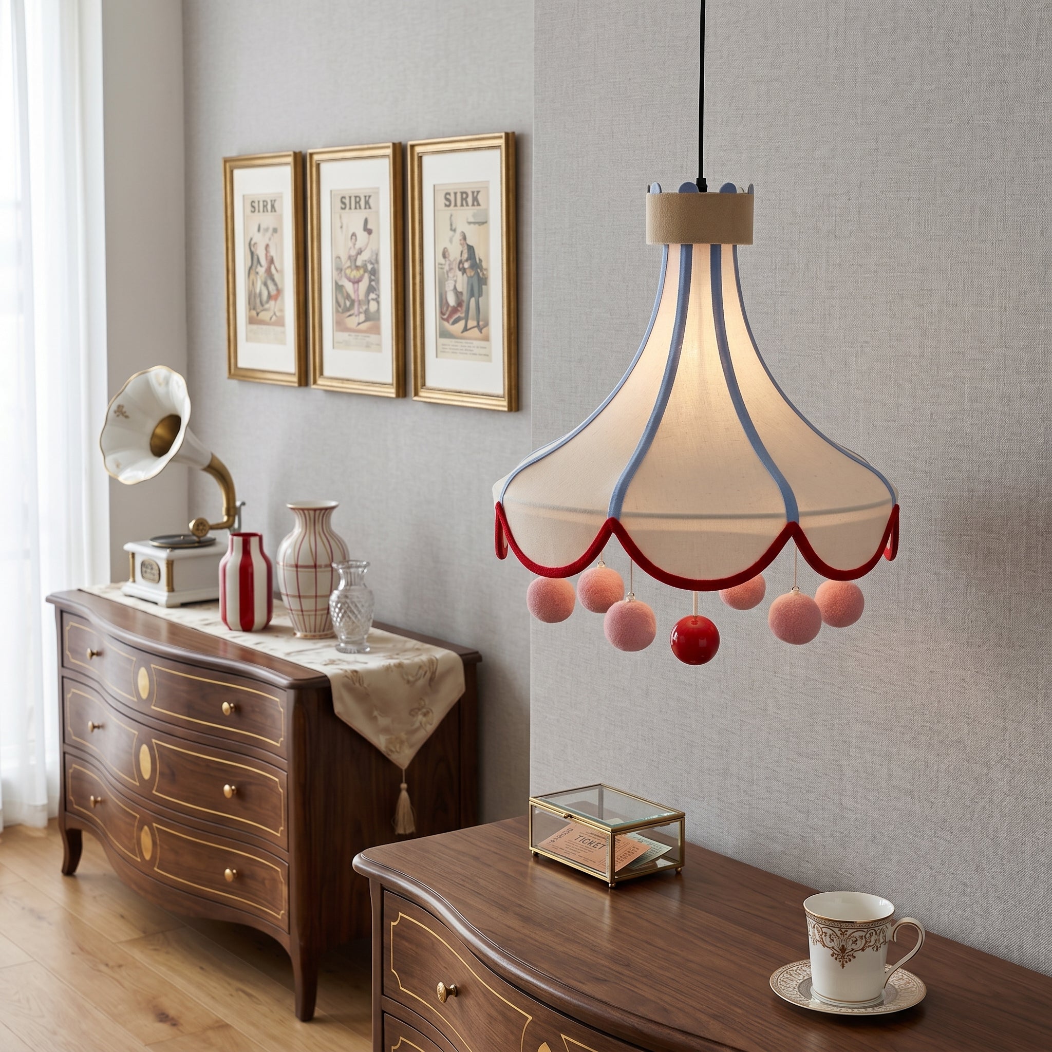 Tent Canopy Pom-Pom Pendant Ceiling Lamp - Image 3