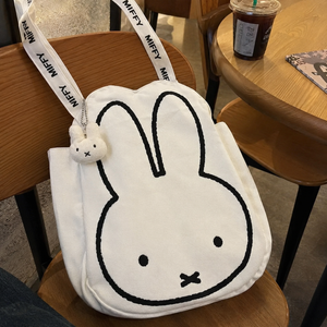 Borsa Tote in Tela Marshmallow White Bunny Kawaii