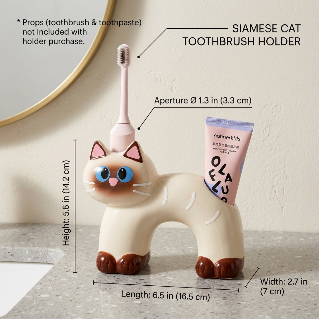 Sassy Cat Ceramic Toothbrush Holder - Image 4