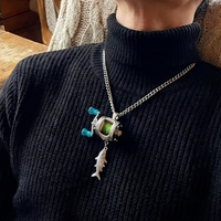 Mini Fishing Reel Spinner Necklace - Image 0