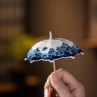 Traditional Floral Ceramic Umbrella Tea Strainer - Image 4
