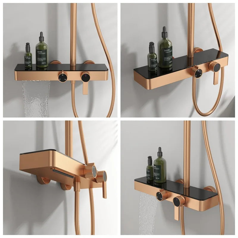 Golden Mist Dual-Mode Rainfall Shower Set - Image 3