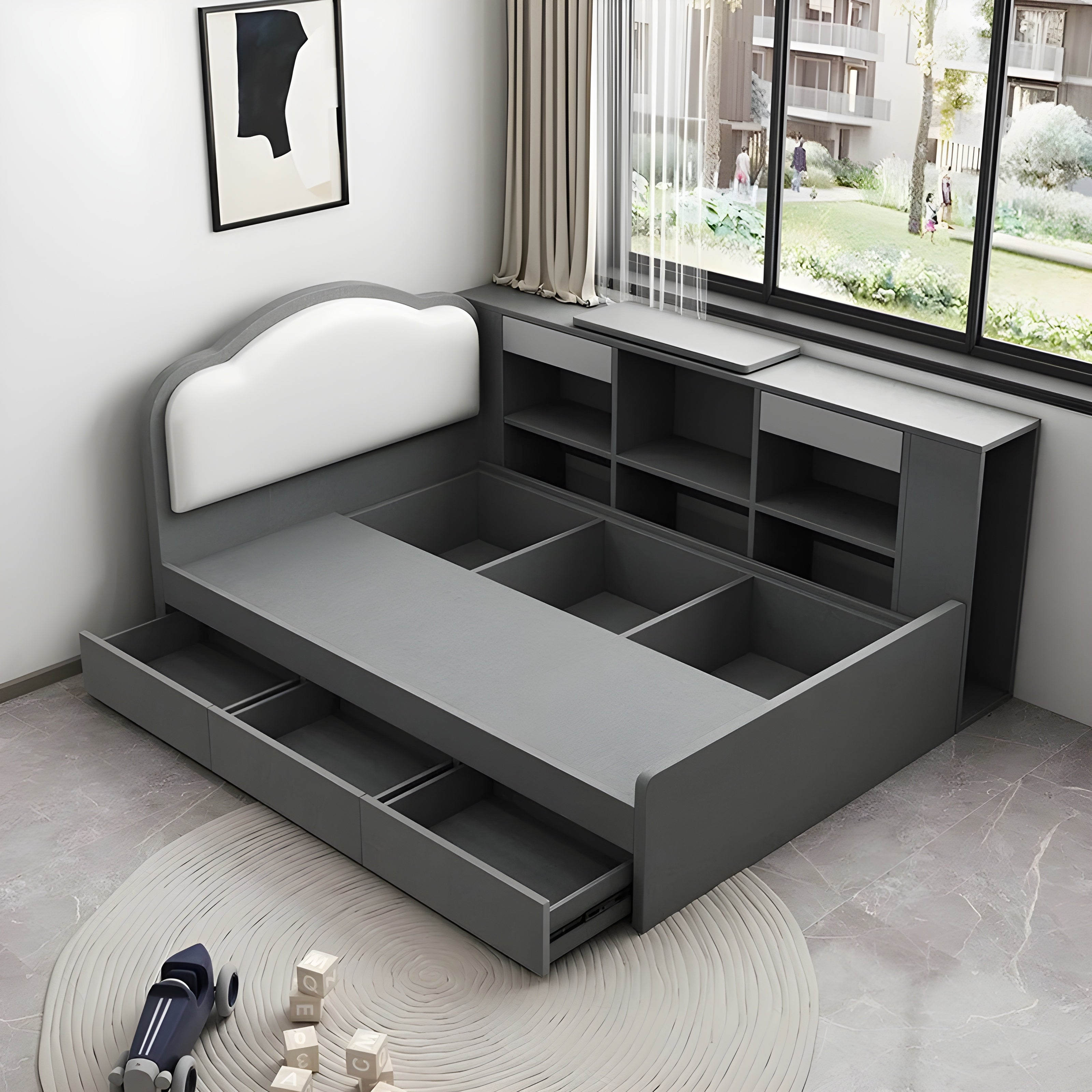 Dream House Loft Desk Storage Multifunctional Bed - Image 4