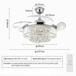 Melody Glow Crystal LED Ceiling Fan Speaker Lamp