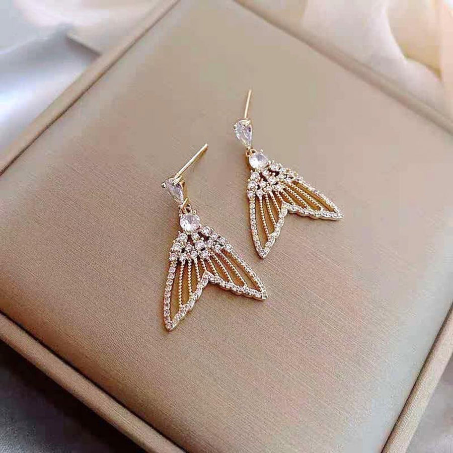 Crystal Fish Tail Earrings - Image 3