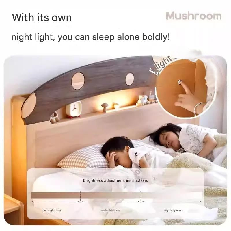 Mushroom Skytime Night Simple Wooden Bed - Image 3